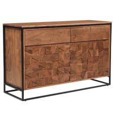Albany Wooden Sideboard With 2 Drawers 2 Doors In Natural - UK