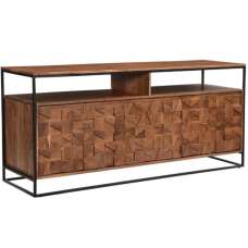 Albany Wooden Storage Cabinet With 3 Doors In Natural - UK