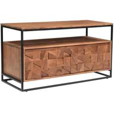 Albany Wooden TV Stand With 2 Doors In Natural - UK