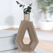 Albemarle Ceramics Geometric Vase In Brown - UK