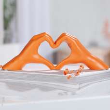 Albemarle Ceramics Heart Sculpture In Matt Orange - UK