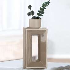 Albemarle Ceramics Rectangular Vase In Brown - UK