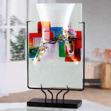 Albemarle Glass Floor Vase In White - UK