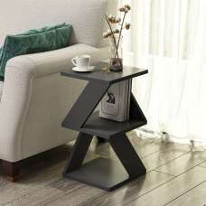 Albeni Wooden Side Table in Anthracite - UK
