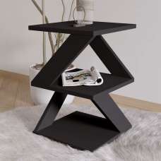 Albeni Wooden Side Table in Black - UK