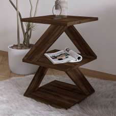 Albeni Wooden Side Table in Walnut - UK