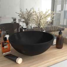 Albuquerque Round Countertop Basin Without Waste 325mm Wide 0TH - Black - UK
