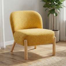 Alcor Fabric Accent Chair with Oak Legs in Ochre - UK