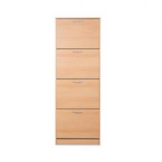 Alcott Contemporary Shoe Cabinet In Beech With 4 Doors