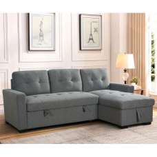 Aldersyde Fabric Corner Sofa Bed In Grey - UK