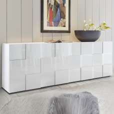 Aleta High Gloss Sideboard With 4 Doors In White - UK
