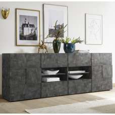 Aleta Wooden Sideboard With 2 Doors 4 Drawers In Oxide - UK