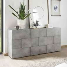 Aleta Wooden Sideboard With 3 Doors In Concrete - UK
