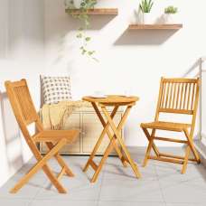 Alfresco Outdoor Round Acacia Wood Bistro Set in Brown - UK