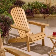 Alfresco Wooden Outdoor Folding Armchair in Natural - UK