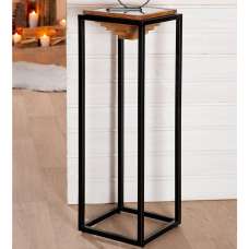 Algona Metal Square Decorative Pillar In Brown And Black - UK