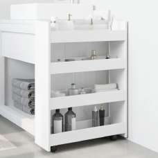 Algona Wooden Kitchen Trolley With 4 Shelves In White - UK