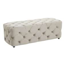 Alicia Velvet Hallway Seating Bench In Mink With Wooden Feets - UK