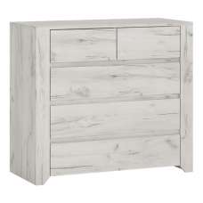 Alink Wooden Chest Of Drawers With 5 Drawers In White - UK