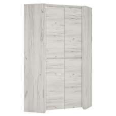 Alink Wooden Corner Wardrobe With 2 Doors In White - UK