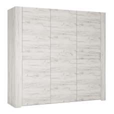 Alink Wooden Wardrobe With 3 Doors In White - UK