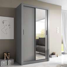 Aliso Wardrobe With 2 Sliding Doors In Matt Grey - UK