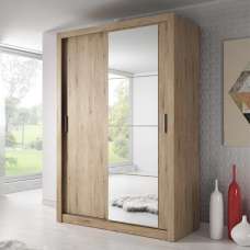 Aliso Wardrobe With 2 Sliding Doors In Shetland Oak - UK
