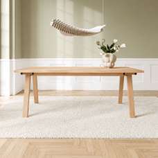 Alisto Large Rectangular Wooden Dining Table in White Oak - UK