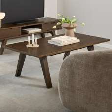 Alisto Wooden Rectangular Coffee Table In Smoked Oak - UK