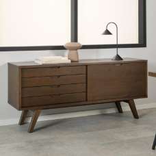 Alisto Wooden TV With 4 Drawers 1 Door In Smoked Oak - UK