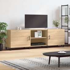 Alivia Wooden TV Stand With 2 Doors In Sonoma Oak - UK