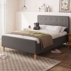 Alkham Fabric Ottoman Storage King Size Bed In Dark Grey - UK