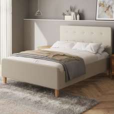 Alkham Fabric Ottoman Storage King Size Bed In Natural - UK