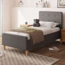 Alkham Fabric Ottoman Storage Single Bed In Dark Grey - UK