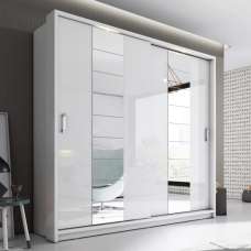 Allen Large Wardrobe With 2 Sliding Doors In Matt White - UK