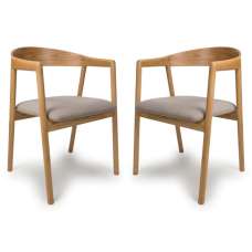 Allen Natural Wooden Dining Chairs In Pair - UK
