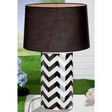 Allston Ceramics Zig Zag Table Lamp In Black And White - UK