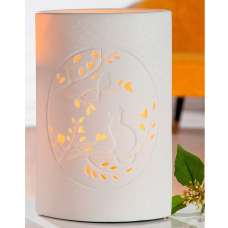 Allegan Large Porcelain Cat Design Table Lamp In White - UK