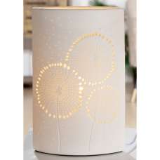 Allegan Large Porcelain Dandelion Design Table Lamp In White - UK