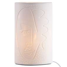 Allegan Large Porcelain Face Design Table Lamp In White - UK