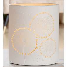 Allegan Small Porcelain Dandelion Design Table Lamp In White - UK