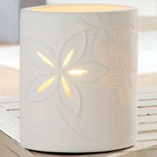 Allegan Small Porcelain Floral Design Table Lamp In White - UK