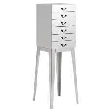 Allston Wooden Console Table With 6 Drawers In Silver - UK