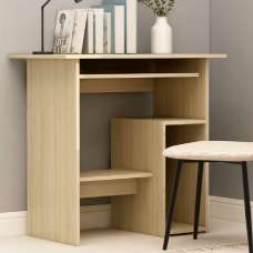 Allston Wooden Laptop Desk With 2 Shelves In Sonoma Oak - UK