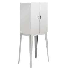 Allston Wooden Storage Cabinet With 2 Doors In Silver - UK