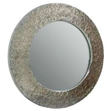 Almory Round Wall Bedroom Mirror In Nickel Frame - UK