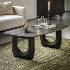 Alofi Mango Wood Coffee Table Rectangular In Walnut - UK
