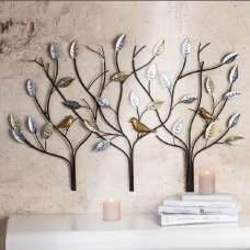 Alperton Metal Birds Tree Wall Art In Multicoloured - UK