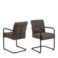Alpine Anthracite Fabric Dining Chairs With Metal Frame In Pair - UK