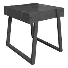 Alpine Wooden Side Table In Grey Marble Effect - UK